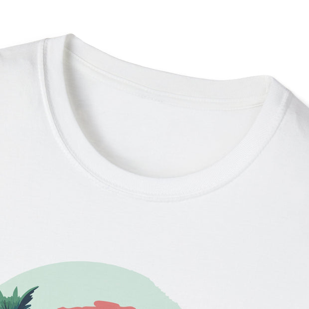 Tropical Sunset Unisex Softstyle T-Shirt - Perfect for Beach Lovers