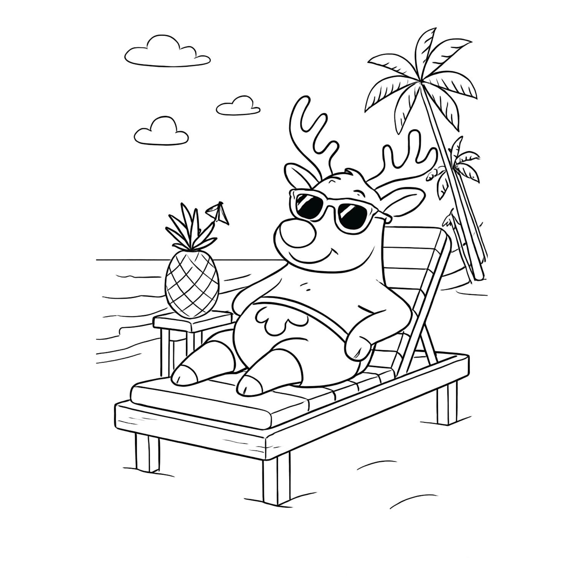 Beach/Pool Coloring Pages