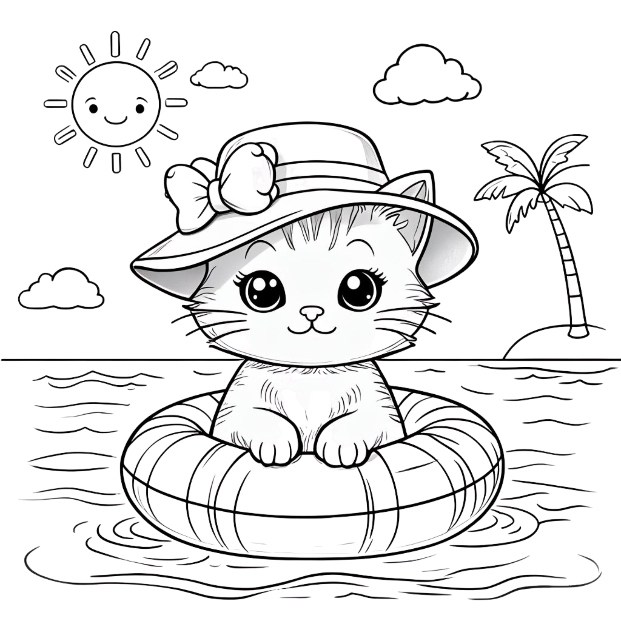 Beach/Pool Coloring Pages