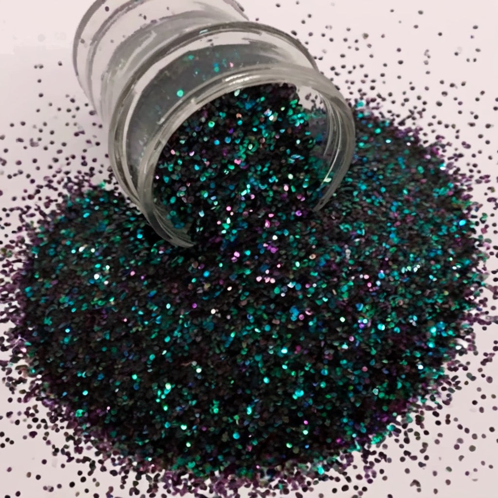 Midnight Passion – Exclusive Halloween Glitter Blend (Custom Black Holo Mix) for Tumblers, Resin, Slime & Crafts