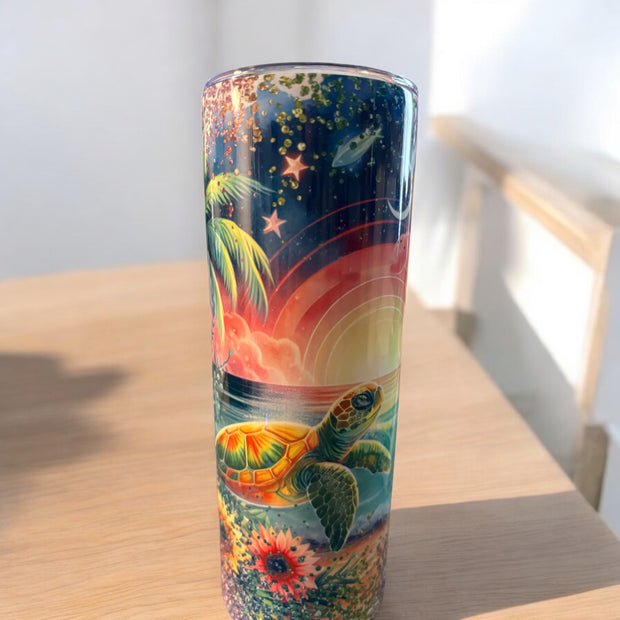 20 0z beach turtle tumbler