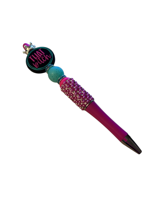 Sassy beaded pen and key fob set