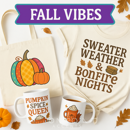 🍂 Fall Mega Bundle | 43 Autumn Shirt Designs + 10 Bonus Wraps & Decals | Halloween, Thanksgiving & Cozy Fall Graphics