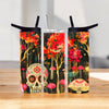 20oz Stainless Steel Skinny Tumblers – Vibrant Sugar Skull & Autumn Forest Designs | Frosted Tumbler Co