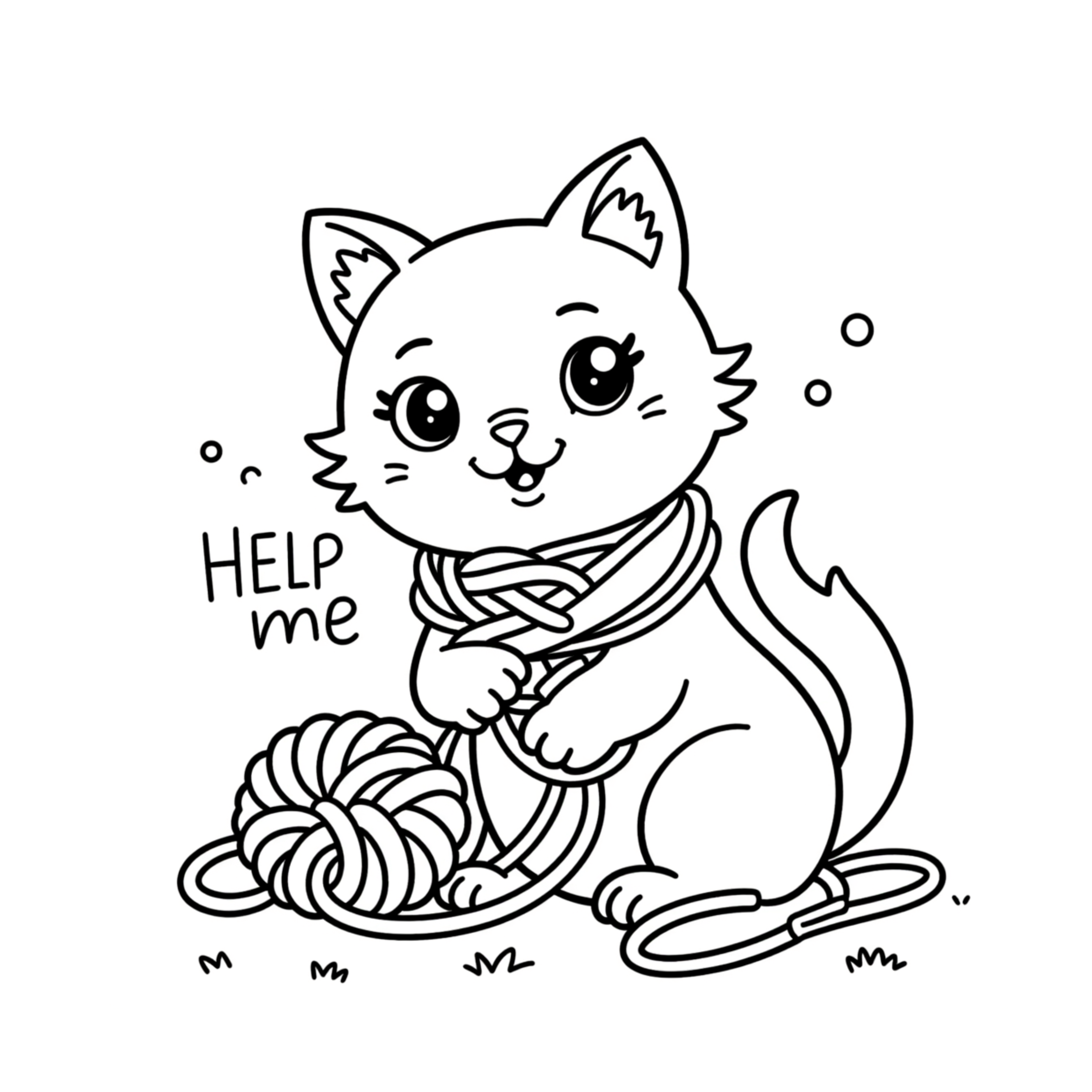 Cute knitting cat